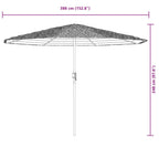 Ombrellone Giardino con Palo in Acciaio Blu 388x388x248 cm