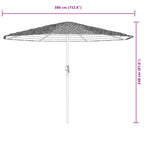 Ombrellone Giardino con Palo in Acciaio Bianco 388x388x248 cm