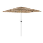 Ombrellone Giardino LED e Palo in Acciaio Marrone 248x248x248cm
