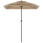 Ombrellone Giardino LED e Palo in Acciaio Marrone 300x200x250cm