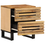 Comodino 40x34x46 cm in Legno Massello di Mango