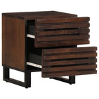 Comodino 40x34x46 cm in Legno Massello di Mango
