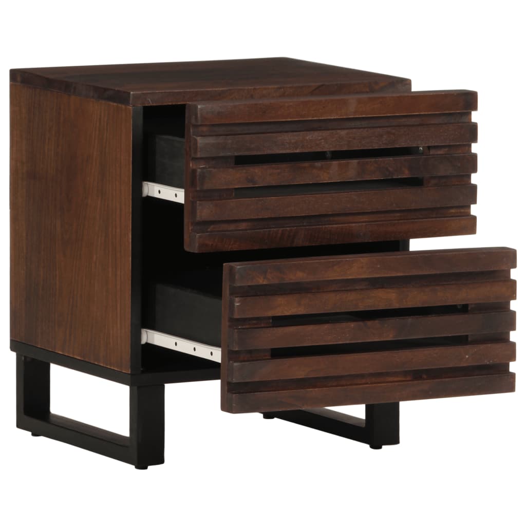 Comodino 40x34x46 cm in Legno Massello di Mango