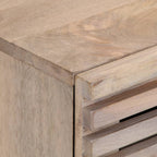 Comodino 40x34x46 cm in Legno Massello di Mango Sbiancato