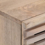 Comodini 2pz 40x34x46 cm in Legno Massello di Mango Sbiancato