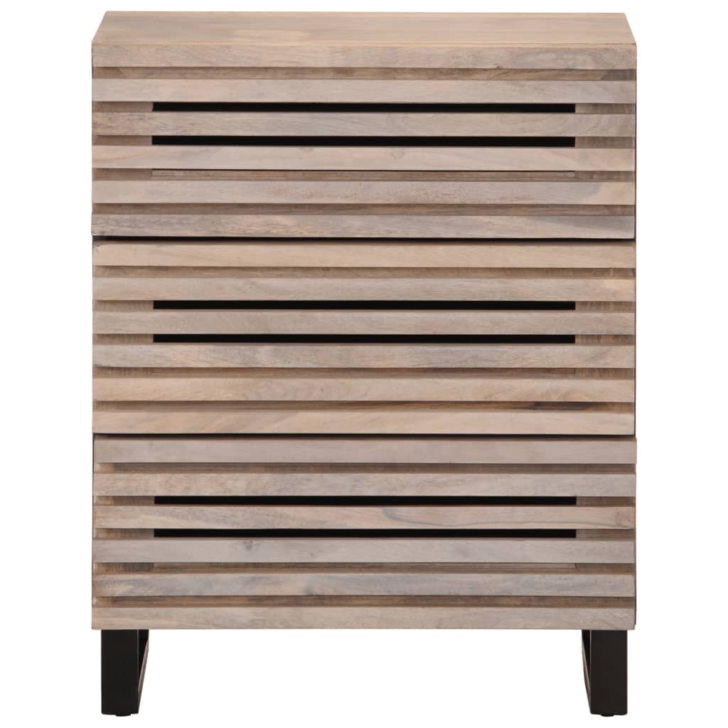 Credenza Bianca 60x34x75 cm in Legno Massello di Mango