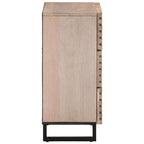 Credenza Bianca 60x34x75 cm in Legno Massello di Mango
