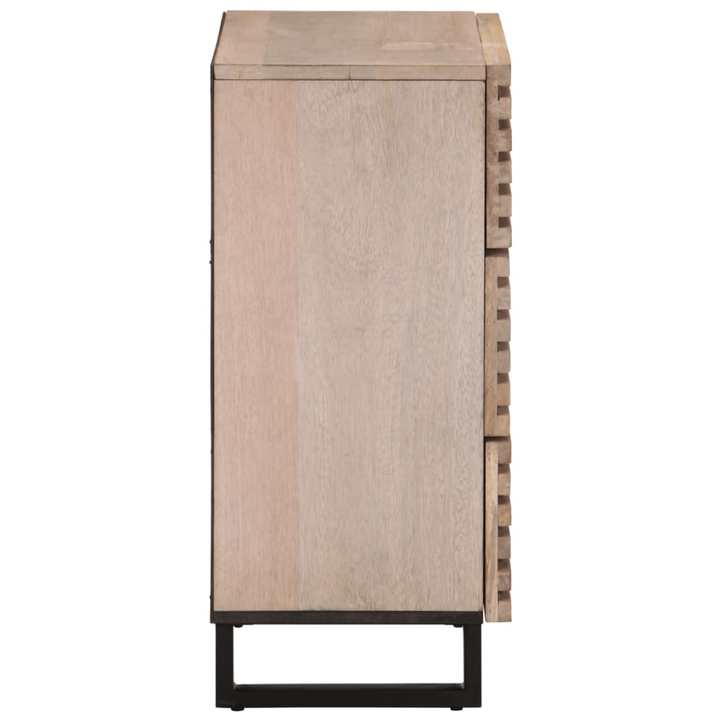 Credenza Bianca 60x34x75 cm in Legno Massello di Mango
