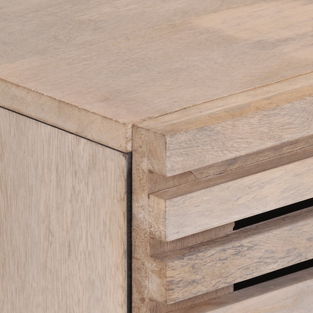 Credenza Bianca 60x34x75 cm in Legno Massello di Mango