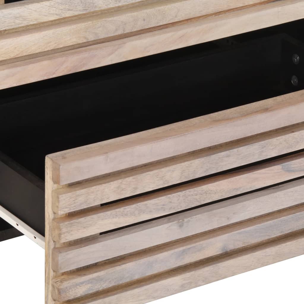 Credenza Bianca 60x34x75 cm in Legno Massello di Mango