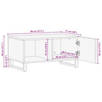 Tavolino da Salotto Marrone 80x54x40 cm Legno Massello di Mango