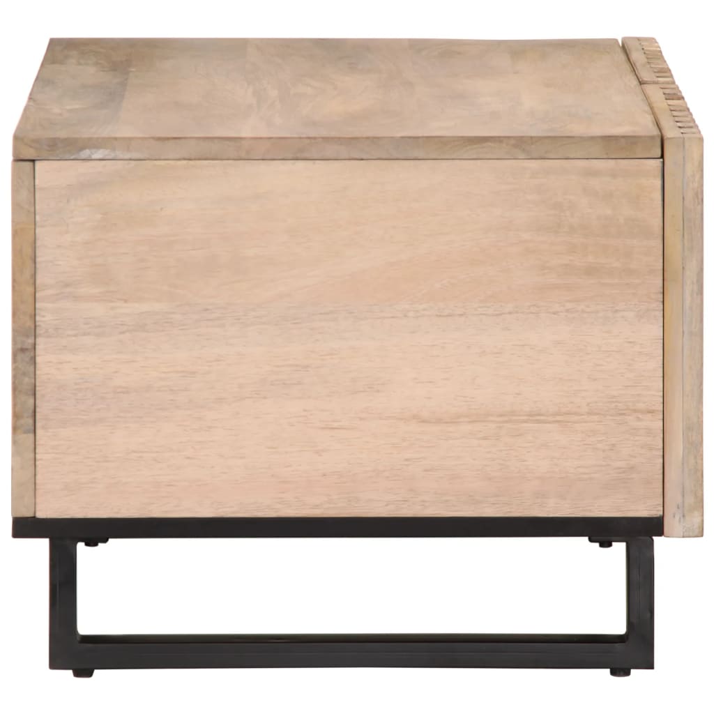 Tavolino da Salotto Bianco 80x51x40 cm Legno Massello di Mango