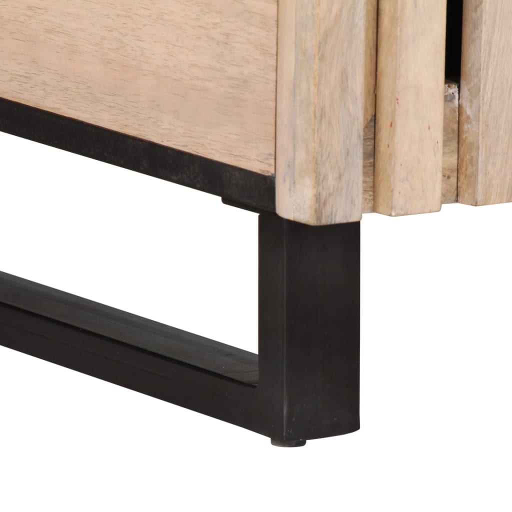 Tavolino da Salotto Bianco 80x51x40 cm Legno Massello di Mango