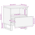 Comodini 2pz 40x34x46 cm in Legno Massello di Acacia
