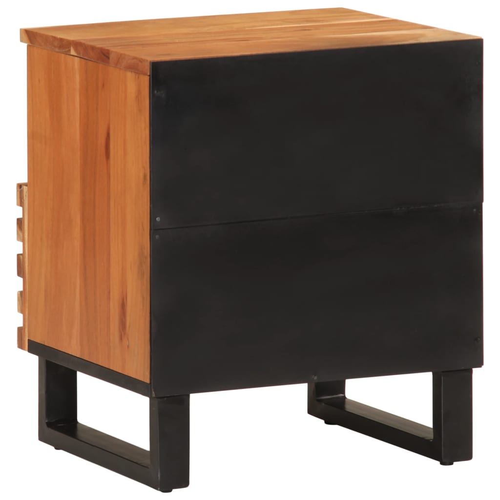 Comodini 2pz 40x34x46 cm in Legno Massello di Acacia