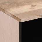 Comodino 40x34x46 cm in Legno Massello di Mango Sbiancato