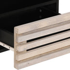 Comodino 40x34x46 cm in Legno Massello di Mango Sbiancato