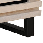 Comodino 40x34x46 cm in Legno Massello di Mango Sbiancato