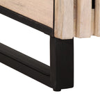 Comodino Bianco 50x34x60 cm in Legno Massello di Mango