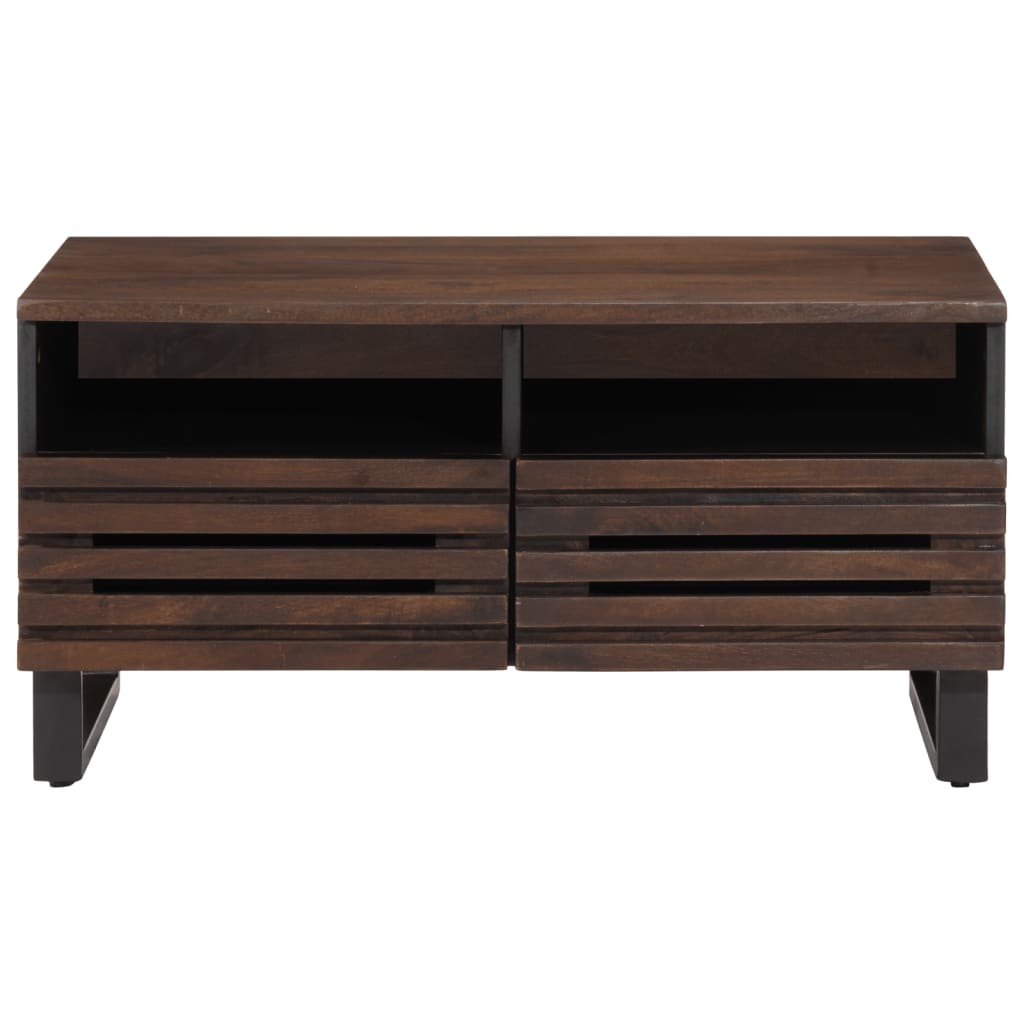 Tavolino da Salotto Marrone 80x55x40 cm Legno Massello di Mango