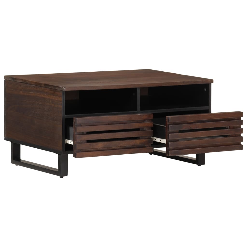 Tavolino da Salotto Marrone 80x55x40 cm Legno Massello di Mango