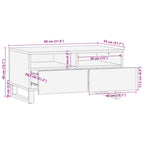 Tavolino da Salotto Marrone 80x55x40 cm Legno Massello di Mango