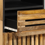 Credenza 38x34x160 cm in Legno Massello di Mango Grezzo