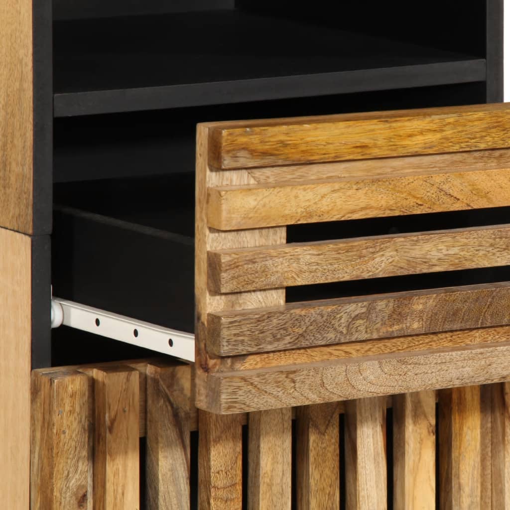 Credenza 38x34x160 cm in Legno Massello di Mango Grezzo