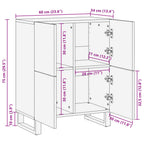 Credenza 60x34x75 cm in Legno Massello di Acacia