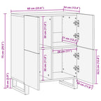Credenza 60x34x75 cm in Legno Massello di Mango