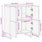 Credenza 60x34x75 cm in Legno Massello di Acacia