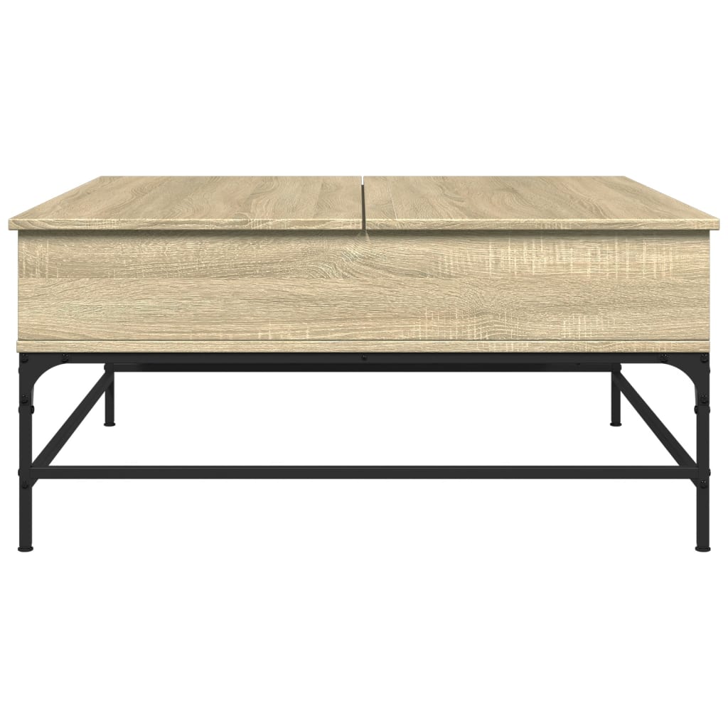Tavolino Rovere Sonoma 95x95x45 cm Legno Multistrato e Metallo