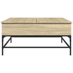 Tavolino Rovere Sonoma 95x95x45 cm Legno Multistrato e Metallo
