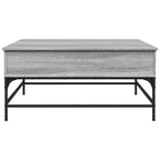 Tavolino Grigio Sonoma 95x95x45 cm Legno Multistrato e Metallo