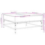 Tavolino Grigio Sonoma 95x95x45 cm Legno Multistrato e Metallo
