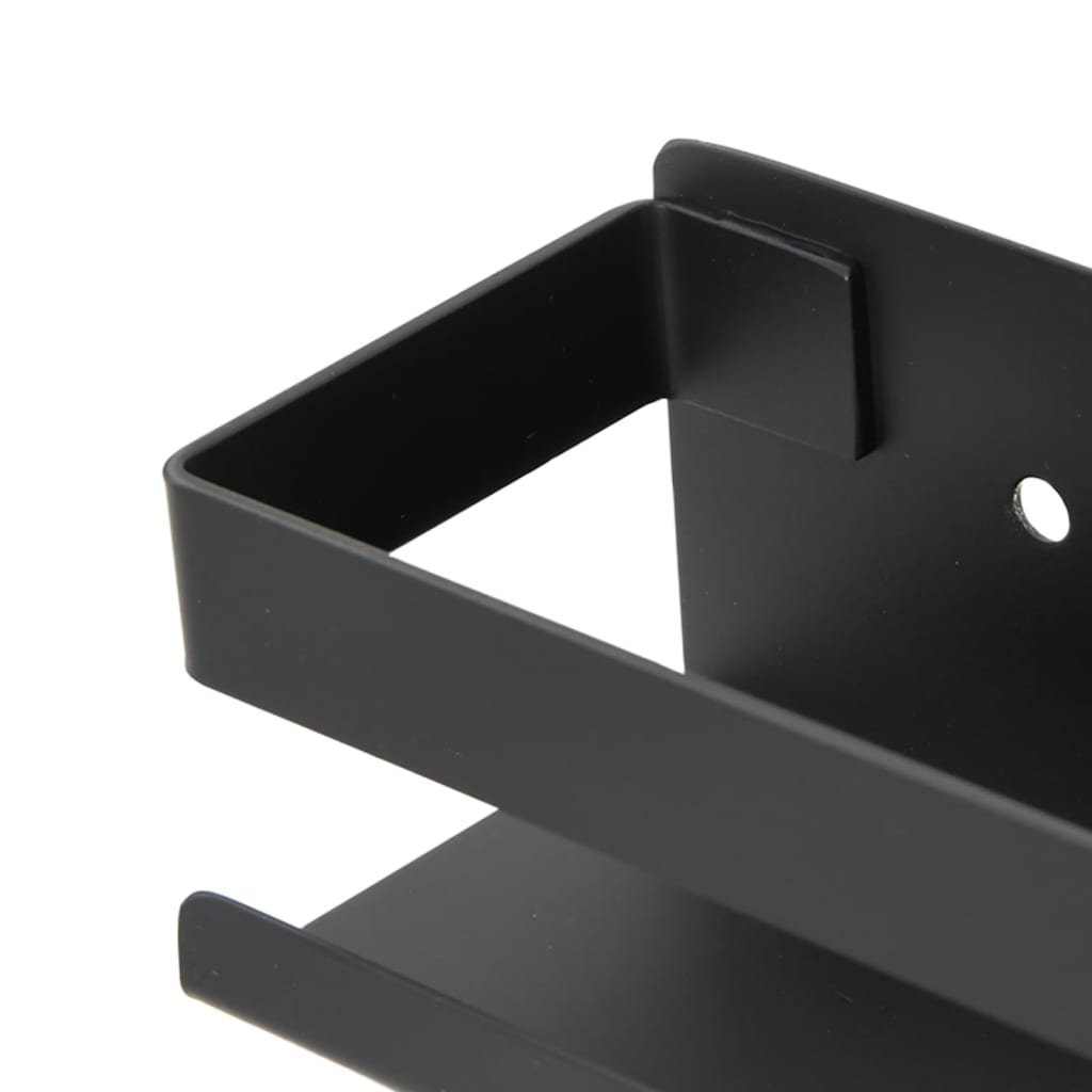 Mensola Doccia Nera Opaca 23x6,5x6 Acciaio Inox 304 Spazzolato
