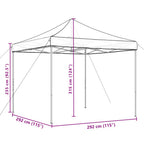 Tenda da Festa Pieghevole Pop-Up Marrone 292x292x315 cm