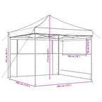Tendone per Feste Pieghevole Pop-Up con 2 Pareti Marrone
