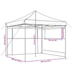 Tendone per Feste Pieghevole Pop-Up con 2 Pareti Terracotta