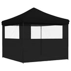 Tendone per Feste Pieghevole Pop-Up con 2 Pareti Nero