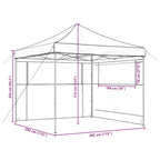 Tendone per Feste Pieghevole Pop-Up con 2 Pareti Nero