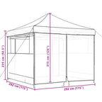 Tendone per Feste Pieghevole Pop-Up con 4 Pareti Beige
