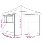 Tendone per Feste Pieghevole Pop-Up con 4 Pareti Nero