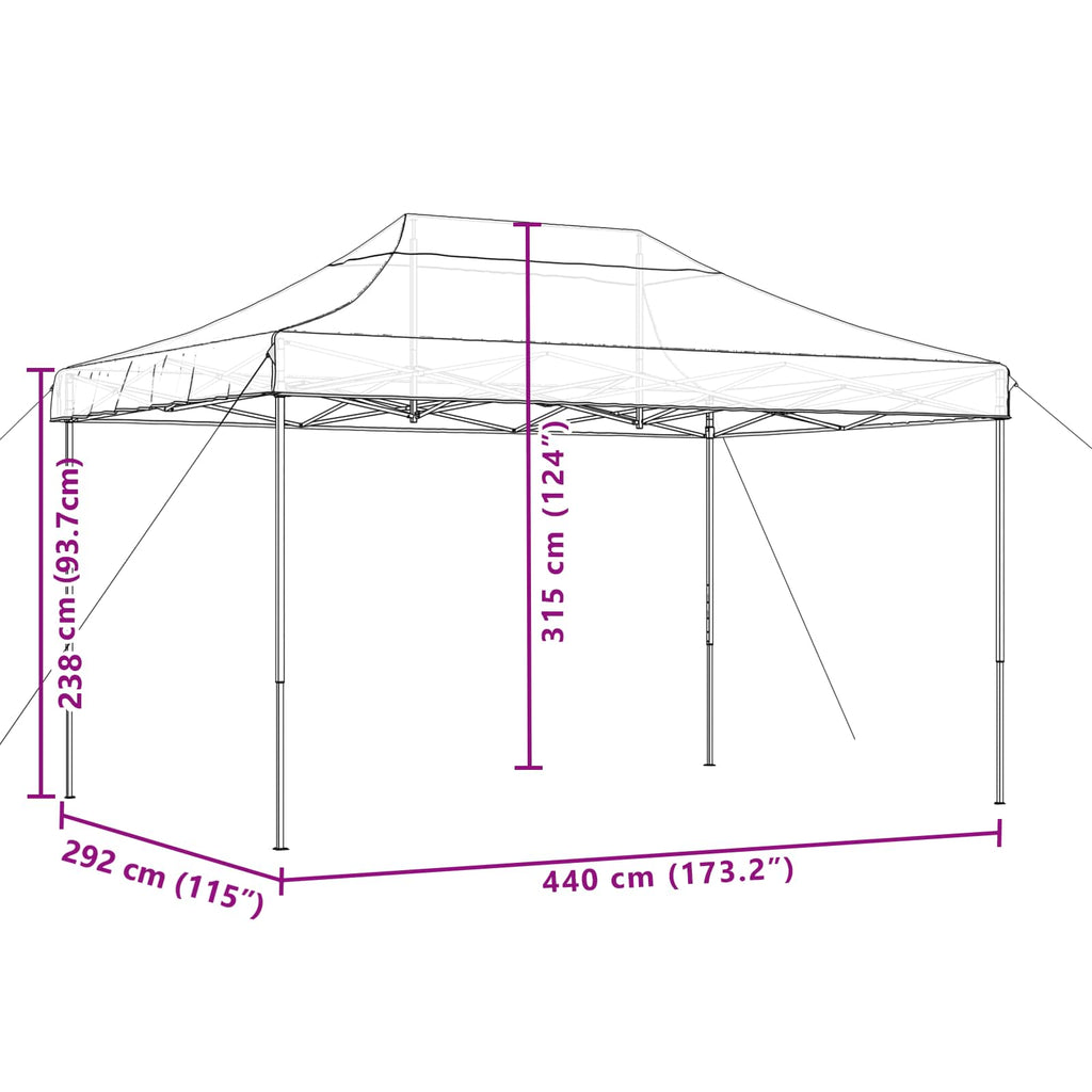 Tenda da Festa Pieghevole Pop-Up Nero 292x292x315 cm