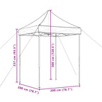 Tenda da Festa Pieghevole Pop-Up Nero 200x200x306 cm