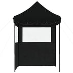 Tendone per Feste Pieghevole Pop-Up con 2 Pareti Nero