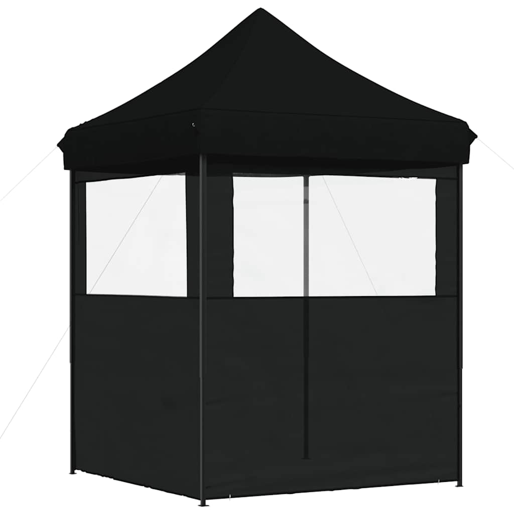 Tendone per Feste Pieghevole Pop-Up con 2 Pareti Nero