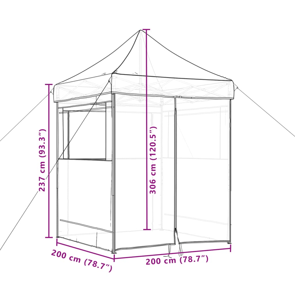 Tendone per Feste Pieghevole Pop-Up con 4 Pareti Terracotta