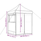 Tendone per Feste Pieghevole Pop-Up con 4 Pareti Nero