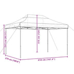 Tenda da Festa Pieghevole Pop-Up Arancione 410x279x315 cm